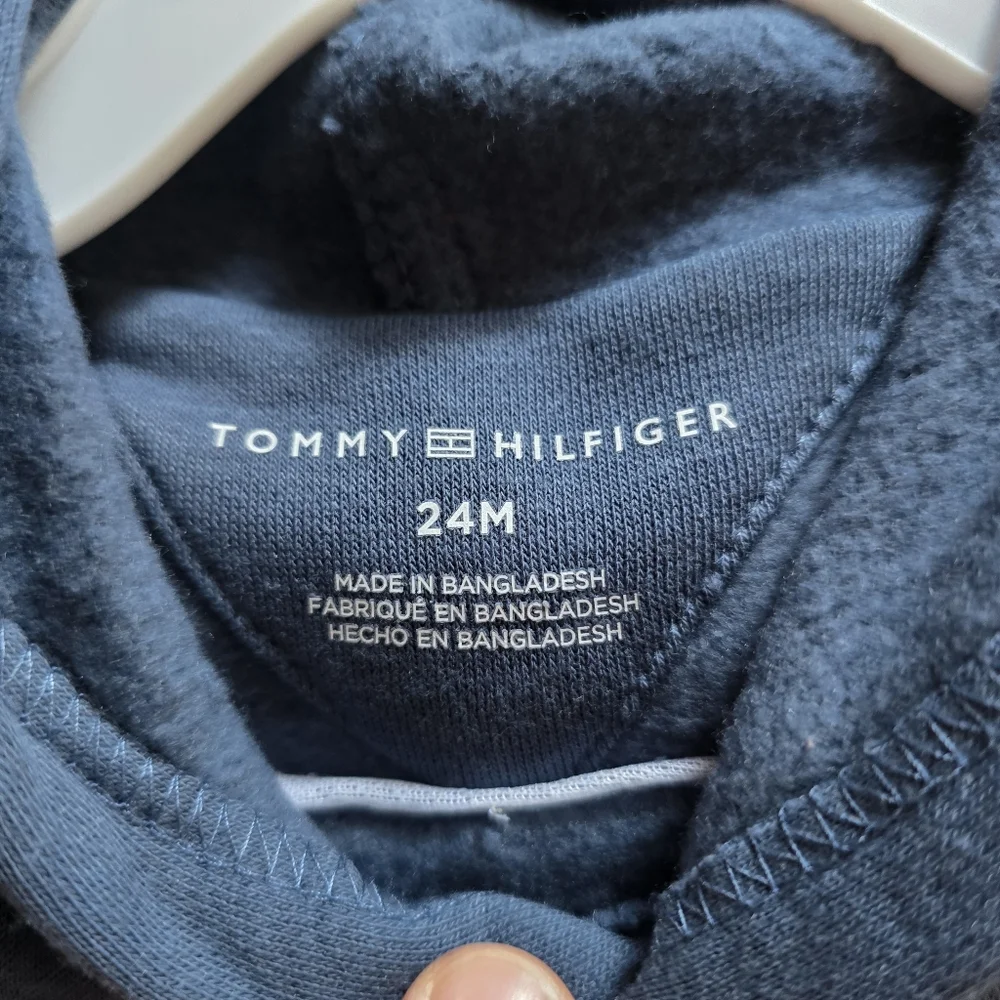 Tommy Hilfiger Boy's Blue Embroidered Logo Fleece Hoodie And Joggers Set 24M